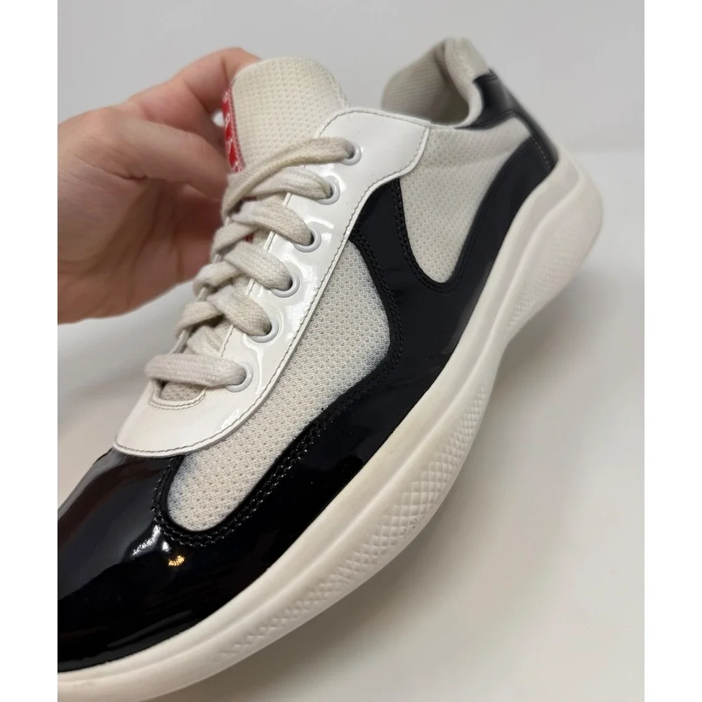 Prada Americas Cup Sneaker White/Black Size 11.5 US 10.5 UK